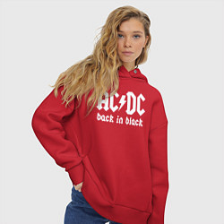 Толстовка оверсайз женская ACDC BACK IN BLACK, цвет: красный — фото 2