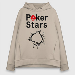 Толстовка оверсайз женская Poker Stars, цвет: миндальный