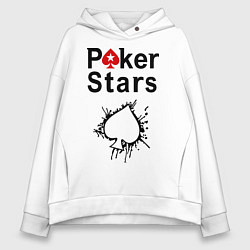 Толстовка оверсайз женская Poker Stars, цвет: белый