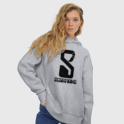 Толстовка оверсайз женская Scorpions logo, цвет: меланж — фото 2