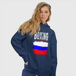 Толстовка оверсайз женская Бокс Россия, цвет: тёмно-синий — фото 2