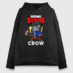 Толстовка оверсайз женская BRAWL STARS CROW, цвет: черный