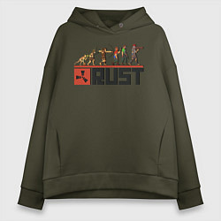 Толстовка оверсайз женская Evolution Rust, цвет: хаки