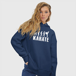 Толстовка оверсайз женская Karate Evolution, цвет: тёмно-синий — фото 2