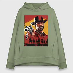 Толстовка оверсайз женская Red dead redemption 2, цвет: авокадо