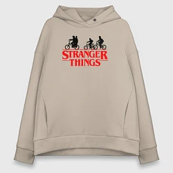 Толстовка оверсайз женская STRANGER THINGS, цвет: миндальный