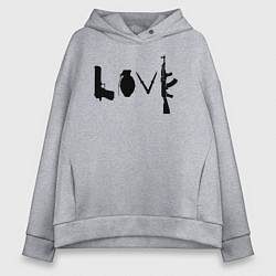 Толстовка оверсайз женская Banksy LOVE, цвет: меланж