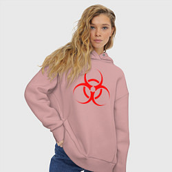 Толстовка оверсайз женская BIOHAZARD, цвет: пыльно-розовый — фото 2