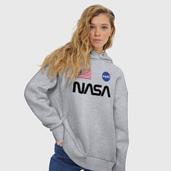 Толстовка оверсайз женская NASA НАСА, цвет: меланж — фото 2