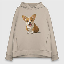 Толстовка оверсайз женская КОРГИ, цвет: миндальный
