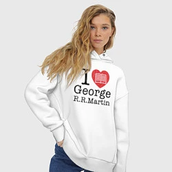 Толстовка оверсайз женская I Love George Martin, цвет: белый — фото 2