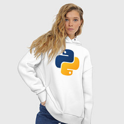 Толстовка оверсайз женская Python, цвет: белый — фото 2