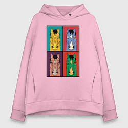Толстовка оверсайз женская BoJack Horseman, цвет: светло-розовый
