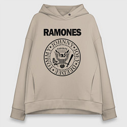 Толстовка оверсайз женская RAMONES, цвет: миндальный