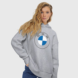 Толстовка оверсайз женская BMW LOGO 2020, цвет: меланж — фото 2