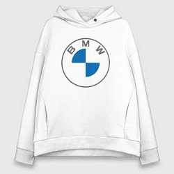 Толстовка оверсайз женская BMW LOGO 2020, цвет: белый