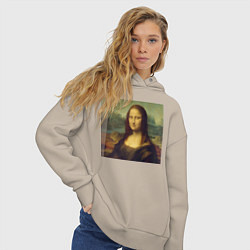 Толстовка оверсайз женская Mona Lisa pixels, цвет: миндальный — фото 2