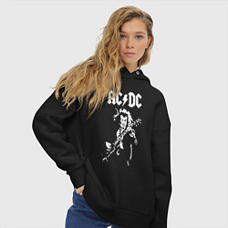 Толстовка оверсайз женская ACDC, цвет: черный — фото 2