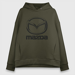 Толстовка оверсайз женская MAZDA LOGO, цвет: хаки