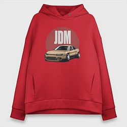 Толстовка оверсайз женская JDM, цвет: красный