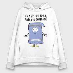 Толстовка оверсайз женская South Park, Полотенчик, цвет: белый