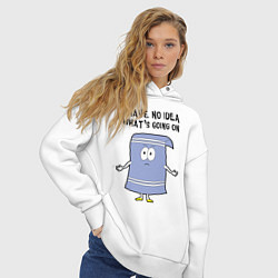 Толстовка оверсайз женская South Park, Полотенчик, цвет: белый — фото 2