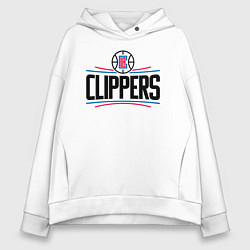 Толстовка оверсайз женская Los Angeles Clippers 1, цвет: белый