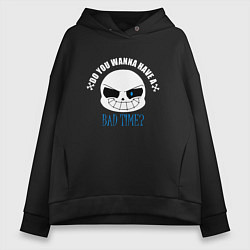 Толстовка оверсайз женская UNDERTALE, цвет: черный