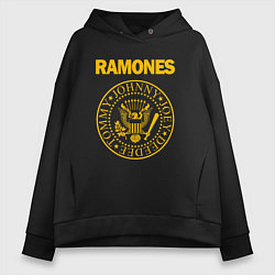 Толстовка оверсайз женская RAMONES, цвет: черный