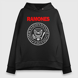 Толстовка оверсайз женская RAMONES, цвет: черный