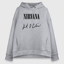 Толстовка оверсайз женская NIRVANA АВТОГРАФ КУРТА КОБЕЙНА, цвет: меланж