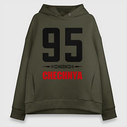 Толстовка оверсайз женская 95 Chechnya, цвет: хаки