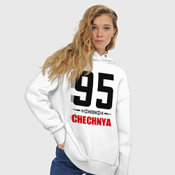Толстовка оверсайз женская 95 Chechnya, цвет: белый — фото 2