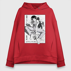 Толстовка оверсайз женская Мисато Кацураги, цвет: красный