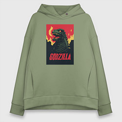 Толстовка оверсайз женская Godzilla, цвет: авокадо