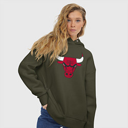 Толстовка оверсайз женская Chicago Bulls, цвет: хаки — фото 2