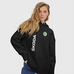 Толстовка оверсайз женская SKODA, цвет: черный — фото 2