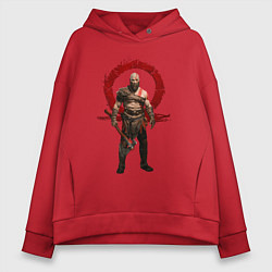 Толстовка оверсайз женская GOD OF WAR, цвет: красный