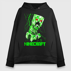 Толстовка оверсайз женская MINECRAFT CREEPER, цвет: черный