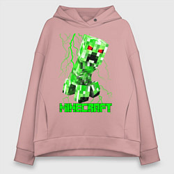 Толстовка оверсайз женская MINECRAFT CREEPER, цвет: пыльно-розовый