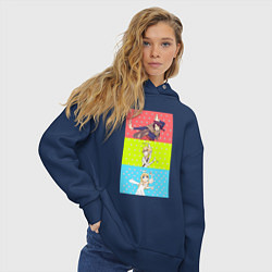 Толстовка оверсайз женская Межвидовые рецензенты, цвет: тёмно-синий — фото 2