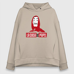 Толстовка оверсайз женская БУМАЖНЫЙ ДОМ, цвет: миндальный