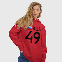 Толстовка оверсайз женская RUS 49, цвет: красный — фото 2