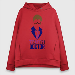 Толстовка оверсайз женская Tenth Doctor, цвет: красный