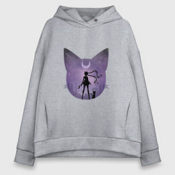 Толстовка оверсайз женская Лунный воен, цвет: меланж