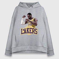 Толстовка оверсайз женская LeBron - Lakers, цвет: меланж