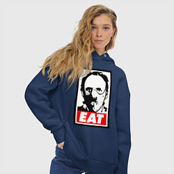 Толстовка оверсайз женская Ганнибал Лектор, цвет: тёмно-синий — фото 2