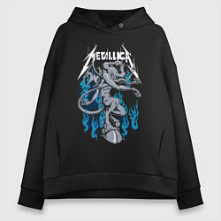 Толстовка оверсайз женская Metallica - черт, цвет: черный