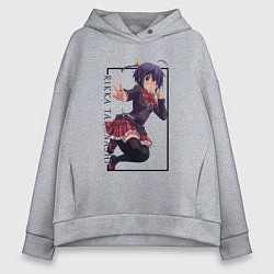 Толстовка оверсайз женская Рикка Таканаси Чудачества любви не помеха!, цвет: меланж