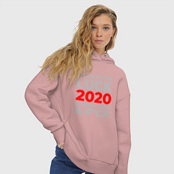 Толстовка оверсайз женская 2020 Pray For Luck, цвет: пыльно-розовый — фото 2